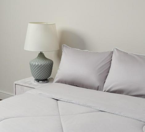 Постельное белье с одеялом "Sofi de Marko" Элиана (светло-серая) Сатин, Семейный