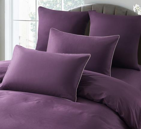 Постельное бельё "KARTEKS" сатин однотонный с кантом HK-10 (фиолетовый), 2 спальный