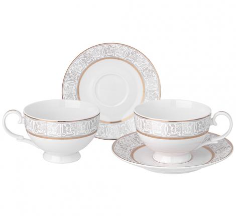 Чайный набор "СВАДЕБНЫЙ"  на 2 персоны, 4 предмета (300 мл)