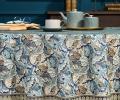 Скатерть круглая с пропиткой "ЛИСТЬЯ МОРРИСА" 150 см, синий