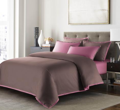 Постельное бельё Sharmes Solid «Coctail» Семейный, Терракотовый/темно-розовый