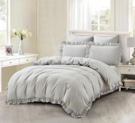 Постельное бельё "KARTEKS" варёный жаккард с рюшей.VJ-04, 2 спальный