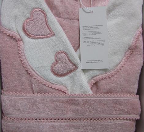 Халат женский махровый с тапочками Maison D'or "MONIQUE KALPLI" (пыльная роза), XL(50)-XXL(52)