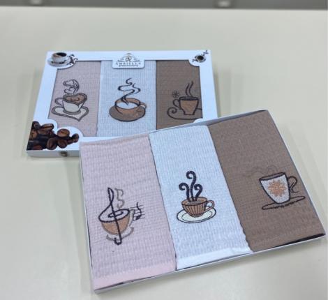 Набор вафельных салфеток "AMBIELLA" КОФЕ, 40х60-3 шт.