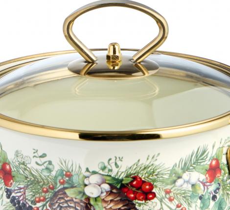 Кастрюля эмалированная со стеклянной крышкой "CELEBRATION", 1.5 л