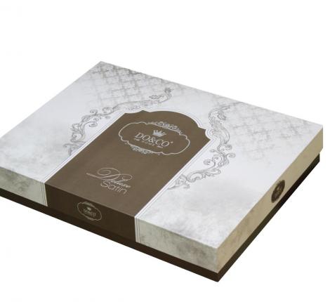 Постельное бельё "DO&CO" Сатин "LUX EXCLUSIVE" NORAN (коричневый), Евро