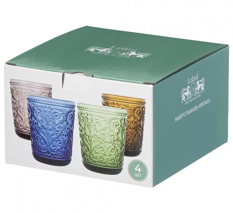 Набор стаканов 4 штуки "VINTAGE" COLORS, 320 мл