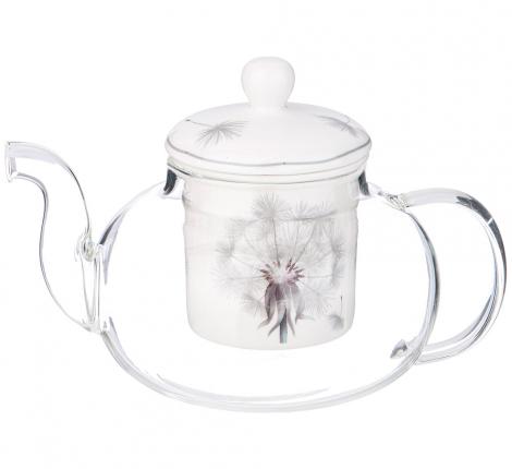 Чайник стеклянный с фарфоровым ситом "DANDELION", 650 мл