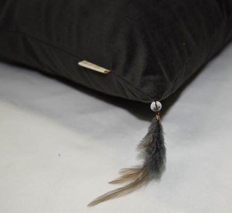 Наволочка декоративная "Sofi de Marko" Жасмин (антрацит) Велюр, 45х45 