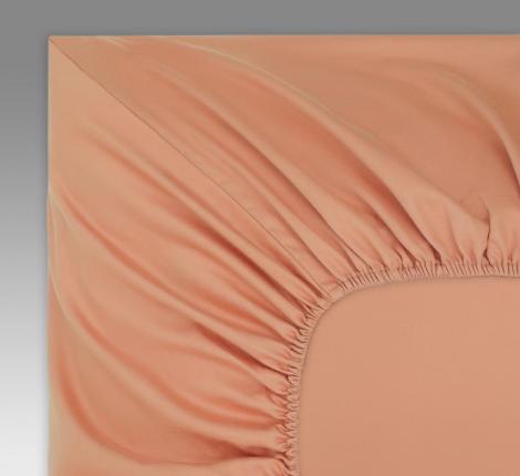 Простыня на резинке "Sofi de Marko" Мармис (терракот) Сатин, 160х200х30