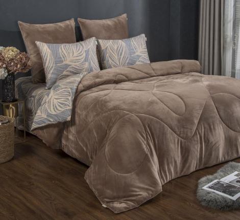 Постельное белье с одеялом "Kazanov.A." Марли (бежевый платина) Велюр/Egypt Cotton, Семейный