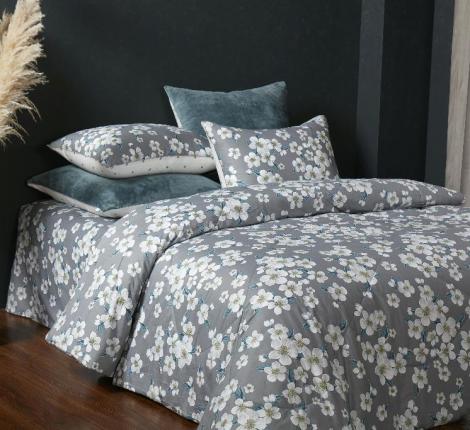 Постельное белье с одеялом "Kazanov.A." Зара (изумруд жемчуг) Велюр/Egypt Cotton, 1,5 спальный