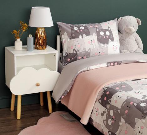 Постельное белье "Siberia" Котята (серый) Ранфорс, 1,5 спальный