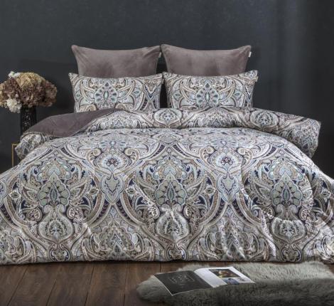 Постельное белье с одеялом "Kazanov.A." Пирс (капучино) Велюр/Egypt Cotton, Семейный
