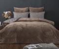 Постельное белье с одеялом "Kazanov.A." Турин (марсала кремовый) Велюр/Egypt Cotton, Евро