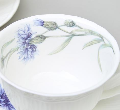 Чайный набор "ВАСИЛЬКИ" 760-826 на 2 персоны, 4 предмета (250 мл)