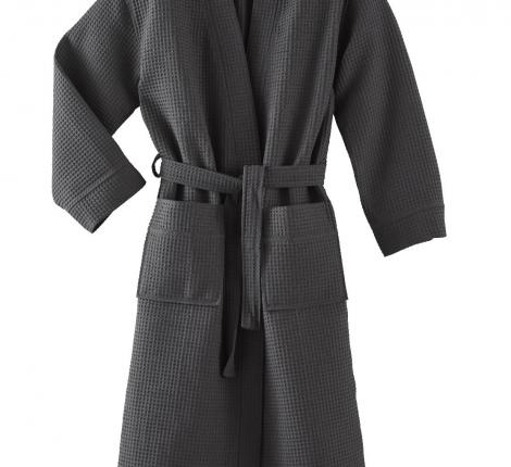 Халат вафельный "Blanc des Vosges" WAFFLE ANTHRACITE (темно-серый), S