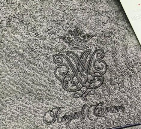 Комплект махровых полотенец  30x50-50x100-85x150 Maison D'or "ROYAL", антрацит