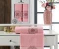 Комплект махровых полотенец &quot;MERZUKA &quot;  (50x90/1)(70х140/1) 2 шт. INCI, розовый