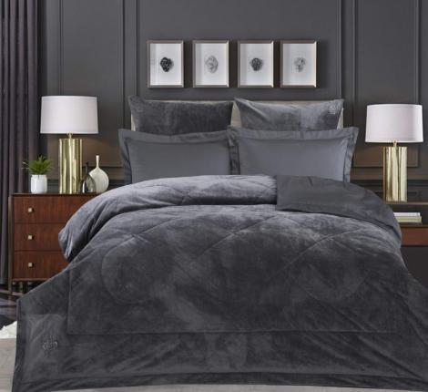 Постельное белье с одеялом "Kazanov.A." Lindor Premium (графит) Велюр/Egypt Cotton, Семейный