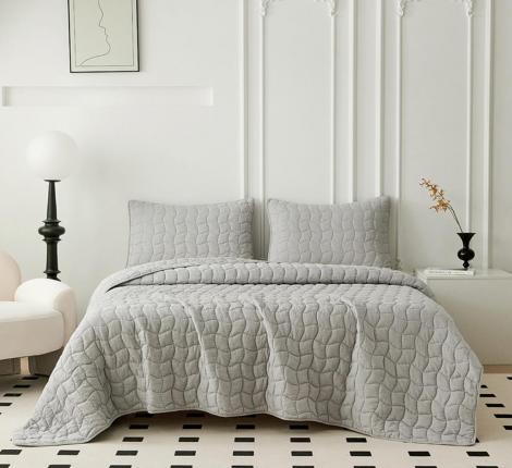 Покрывало "Sofi de Marko" Минелла (серый) Жатый сатин, 230х250