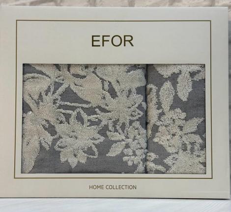Набор махровых полотенец EFOR &quot;РОЗА&quot; (50*90.70*140), серый
