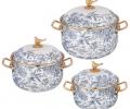Набор эмалированных кастрюль с крышкой "ROYAL GARDEN" 950-778, 2,1/2,8/3,8 л
