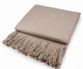 Покрывало вафельное с бахромой Valtery 200х220, коричнево-серый