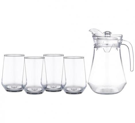 Кувшин и 4 стакана "KITCHEN" 172-175, 1,5 л/390 мл