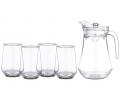 Кувшин и 4 стакана "KITCHEN" 172-175, 1,5 л/390 мл