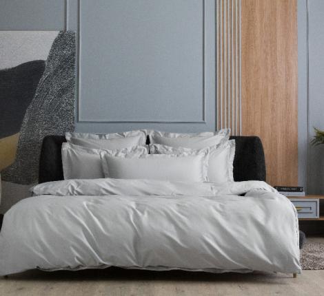 Постельное белье "ASH GREY ALLURE GRASS" 3624270 Мако-Сатин, Семейный