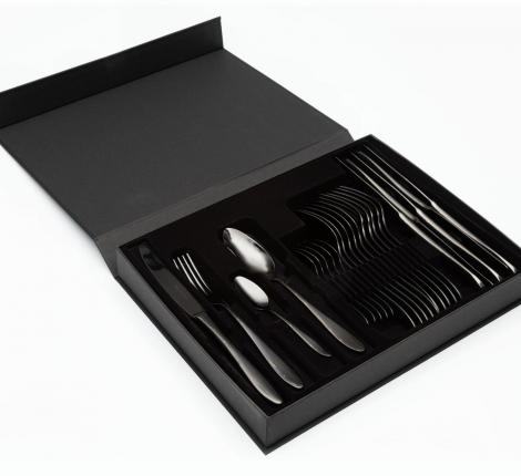 Набор столовых приборов "BELO" black  39-40 на 6 персон, 24 предмета