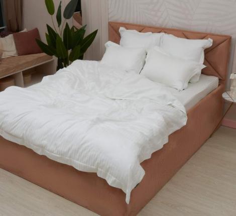 Постельное белье "Sofi de Marko" Моне (молоко) Страйп Сатин, 1,5 спальный