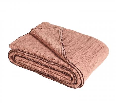 Покрывало пике "Blanc des Vosges" ARTESIA NACRE (пудрово-розовый), 240х260