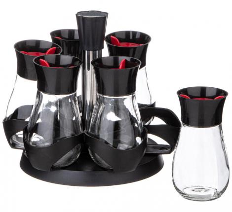 Набор баночек для специй 6 шт. "AGNESS" 172-143 на вращающейся подставке