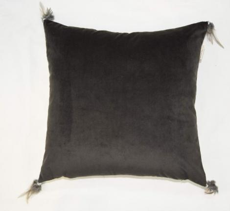 Наволочка декоративная "Sofi de Marko" Жасмин (антрацит) Велюр, 45х45 