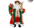 Санта с мешком "GOODWILL" (красный с зеленым и золотом), высота 46 см