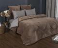 Постельное белье с одеялом "Kazanov.A." Турин (марсала кремовый) Велюр/Egypt Cotton, Евро