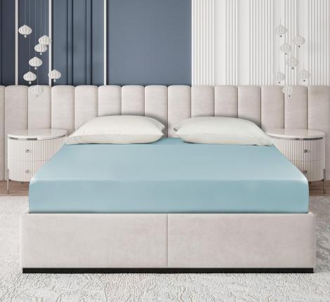 Простыня на резинке Sharmes "Bamboo" 90х200, голубой