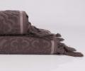 Полотенце махровое Arya Жаккард с бахромой 50x90 Scarlet, Темно-коричневый