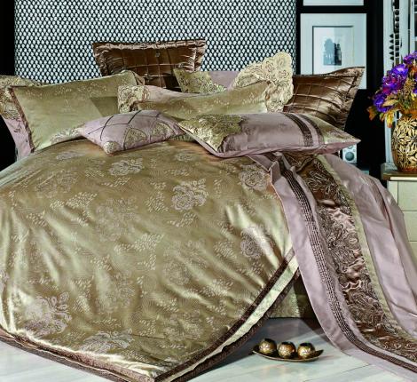 Постельное белье "Mioletto" Жаккард с кружевом HY-028/2, 2 спальный