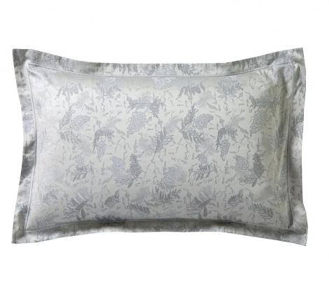 Наволочка "Blanc des Vosges" LUPINS ARGENTE сатин жаккард 50х70, серебристо-серый