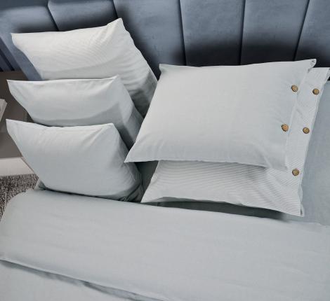 Постельное бельё Sharmes "Rustic stripe" 1,5 спальный, голубой