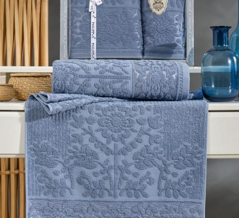 Комплект махровых полотенец "PHILIPPUS" (50x90/70х140) 2 шт. LYDIA, голубой