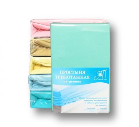 Простыня трикотажная на резинке "АльВиТек"  60х120х15, Ментол