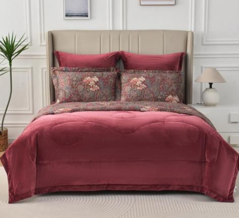 Постельное белье с одеялом "Sofi de Marko" Ренато №8 Велюр/Сатин, 1,5 спальный