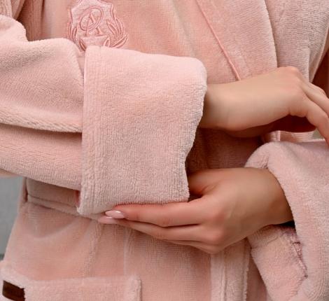 Халат женский трига шалька "AMBIELLA A-1295" светлая пудра, L/XL