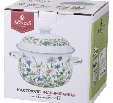 Кастрюля эмалированная с крышкой "FAMILY FARM", 2.0 л