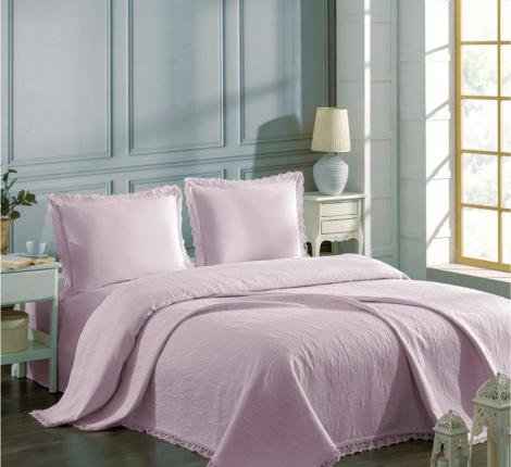 Покрывало "DO&CO" жаккард с гипюром  220x240 CALISTA, лиловый