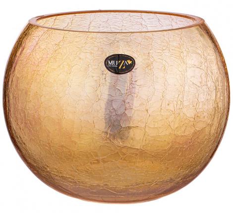 Ваза Шар "CRACLE AMBER" 380-637, высота 18 см